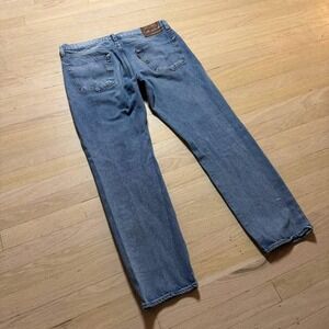 Levis 502 Justin Timberlake Fresh Leaves Distressed Taper Jeans Mens 34x30 Blue